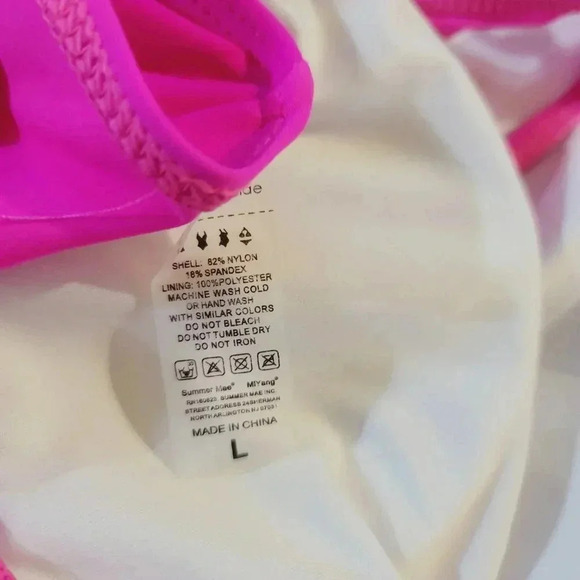 Summer Mae Women's Thong Bikini Swimsuit Adjustable Straps Pink Size L - Picture 5 of 5